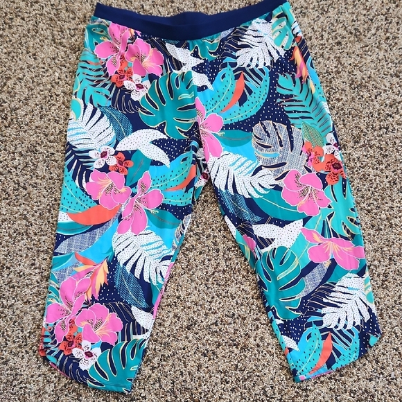 Cuddl Duds Other - Cuddl Duds Tropical Print Capri Jammie Pants, Size Xl